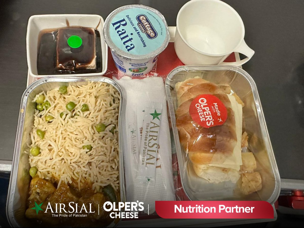 airsial's tweet photo. AirSial X OlpersCheese 

Now serving 'Chicken Deluxe Croissant Sandwich made with Olper's Cheese' on International flights as well✈️
*Limited Time Offer*

#AirSial - The Pride of #Pakistan #PakistansMostHospitableAirline #olpers #OlpersCheese https://t.co/lvWu6oTSav