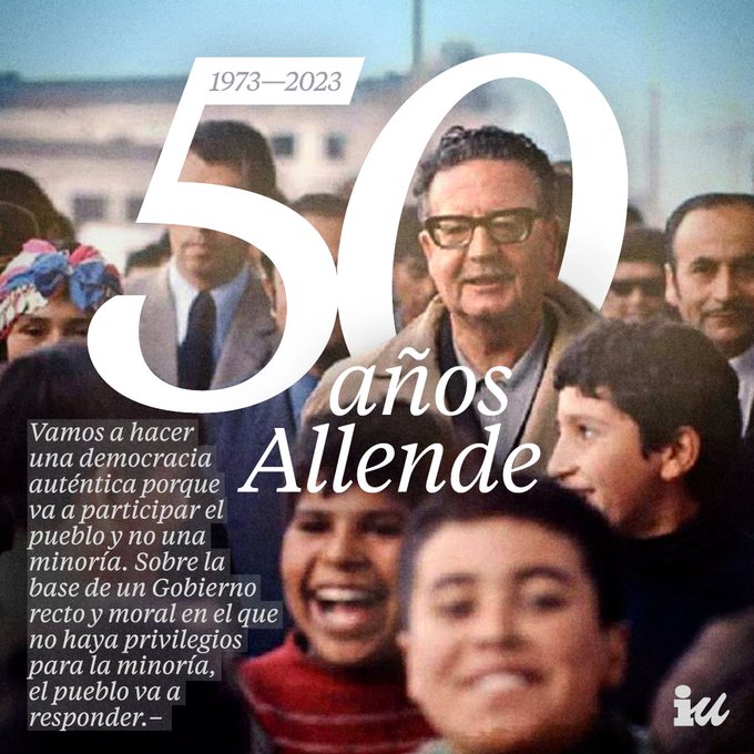 Sin #Memoria no se puede “construir una democracia auténtica en la que participe el pueblo y no una minoría; sobre la base de un gobierno recto en el que no haya privilegios para unos pocos”. ✍️ Salvador Allende 1973-2023