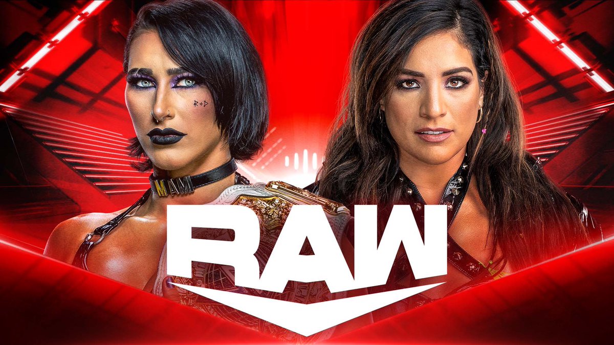 WWEUK's tweet image. TONIGHT, @RheaRipley_WWE defends her title against @RaquelWWE 😈
 
@DomMysterio35 will be banned from ringside after his intervention at #WWEPayback, providing Rodriguez with an even playing field.
 
Catch all the drama tonight on #WWERaw. Tune in on @wweontnt 👀