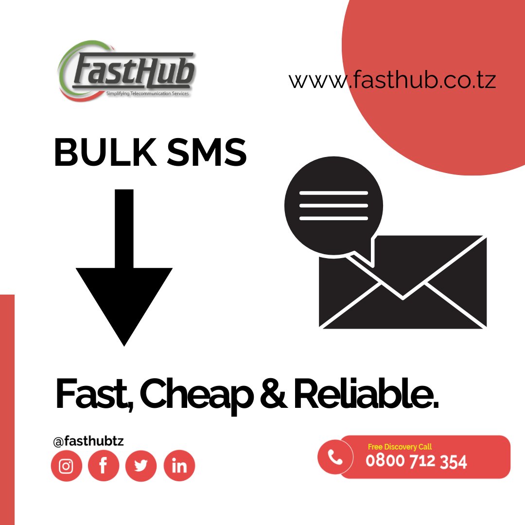 Deliver messages to thousands with just a few clicks. 
Bulk SMS >>your ultimate communication tool.🚀📲 
fasthub.co.tz

#EffortlessReach #EffectiveMessaging #bulksms #digitalmarketing #smsmarketing #bulksmsservice #business #bulksmsmarketing  #bulksmsprovider