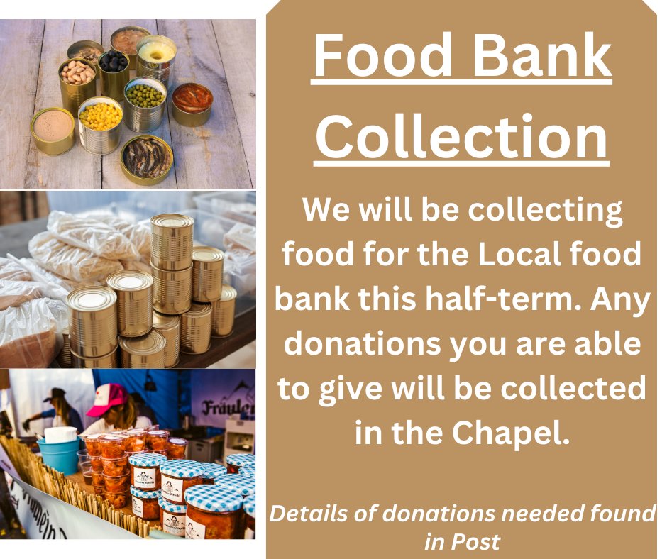 GriffinCardinal's tweet photo. FOOD BANK COLLECTION
This half term the College is collecting for the local food bank and we are appealing for your generosity!
Please see our Facebook page for more information:
https://t.co/oV0xyK0Fwd https://t.co/DsV97jjEZe