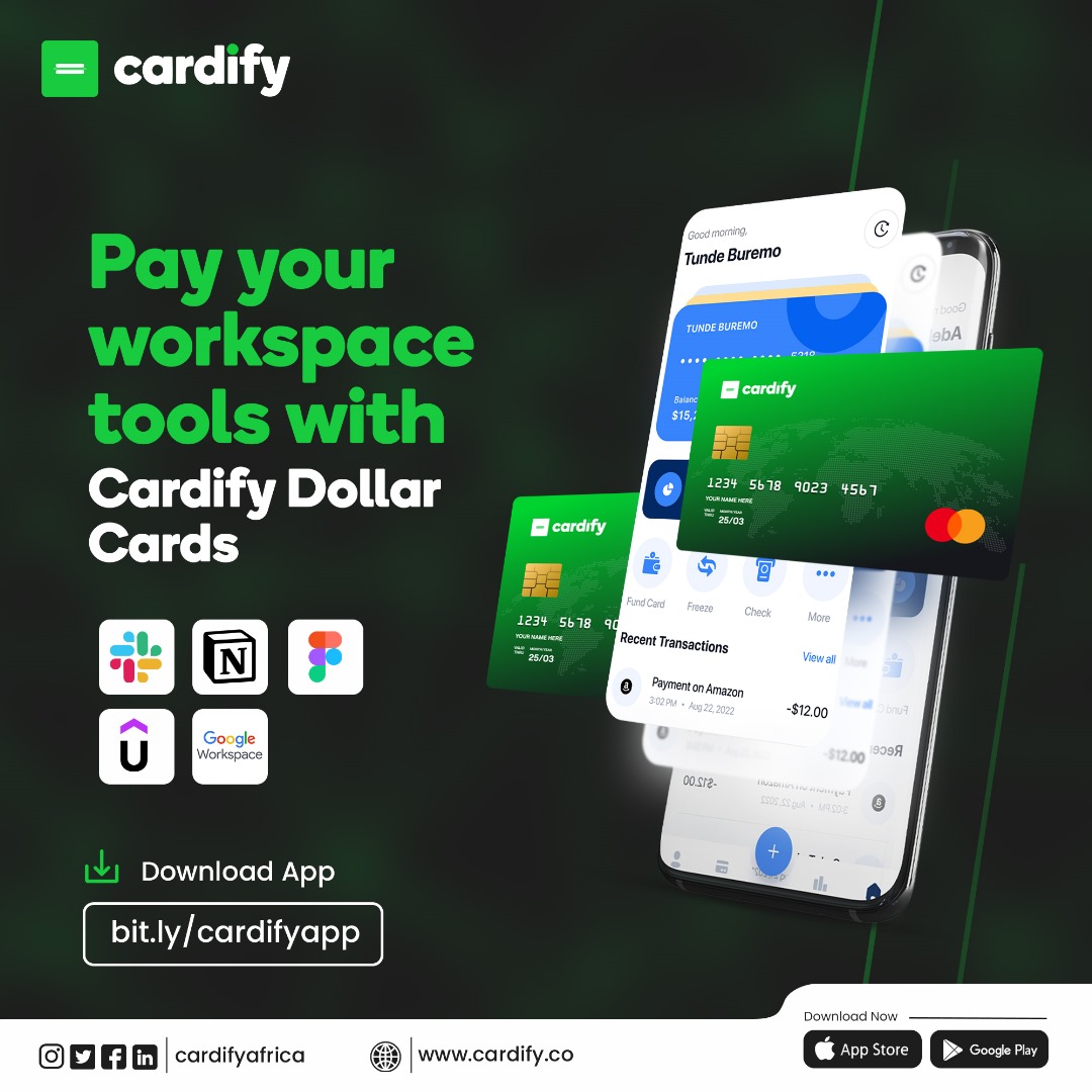 CardifyAfrica's tweet photo. Do you need a virtual workspace to get your tasks sorted out?
Subscribe using the Cardify virtual dollar Card.
Just for you!
#CardifyAfrica #Cardifyvirtualcard #VirtualWorkspace #justforyou https://t.co/xcTeYTbW7k