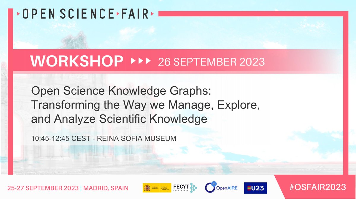 I'm thrilled to chair the #OpenScience #KnowledgeGraph workshop at #OSFAIR2023!
We have a fantastic program to explore multidisciplinary Scientific Knowledge Graphs for knowledge discovery and research assessment.

🔗opensciencefair.eu/workshops/open…