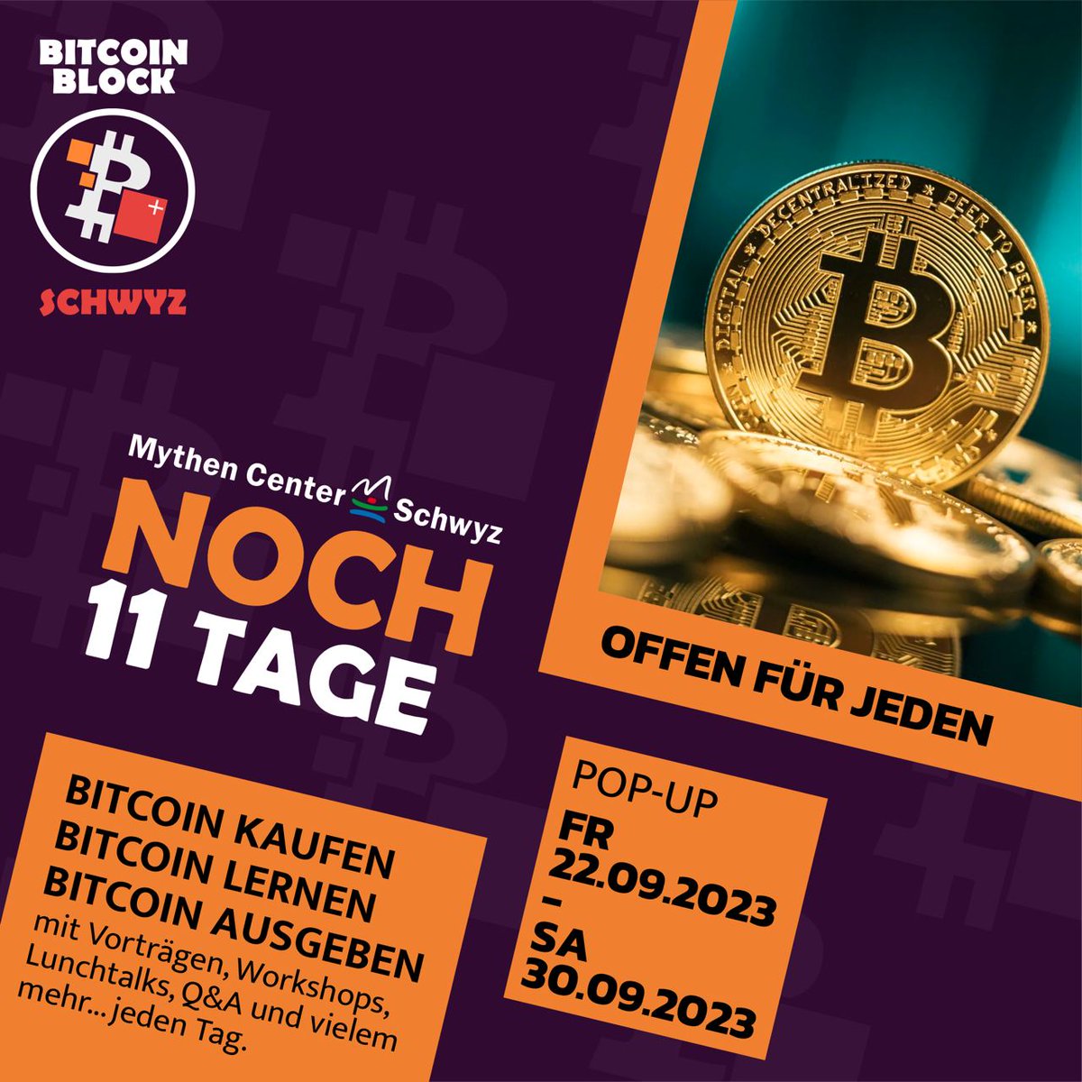 🗓SAVE THE DATE🗓
#Bitcoin Block Schwyz in 11 days!
Sponsored by:
<a href="/PocketBitcoin/">PocketBitcoin.com 🏦👉🔑</a> <a href="/BitBoxSwiss/">BitBox</a> <a href="/bit21_ch/">⚡BIT21 | Treuhand & Bitcoin</a> <a href="/DezentralshopCH/">Dezentralshop</a>