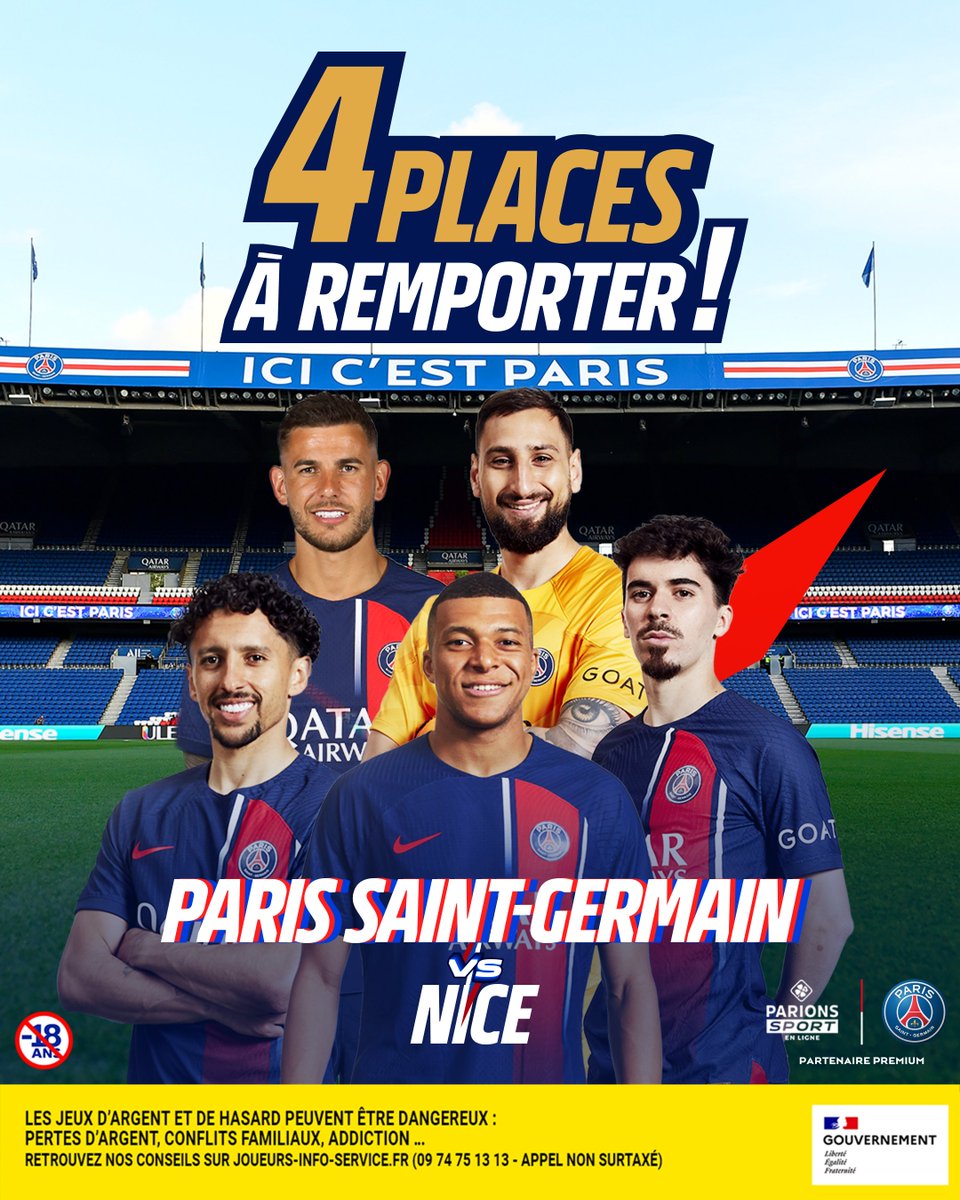 Retour au Parc des Princes pour les joueurs du PSG qui affrontent les niçois ce vendredi ! #PSGOGCN

Pour gagner tes places (2x2):
1⃣ Follow @ParionsSport
2⃣ RT ce tweet

TAS jeudi