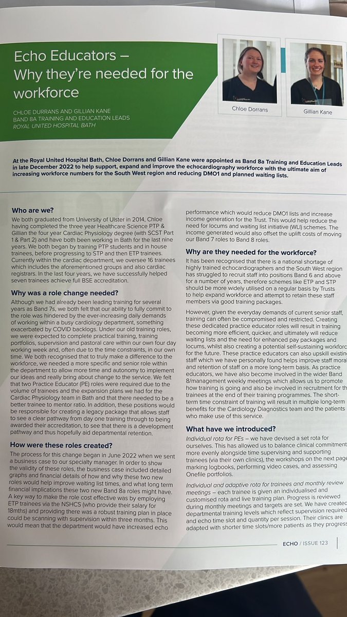 Co author on this article for @BSEcho about the importance of promoting and appointing Training & Education Leads to help our workforce shortages.