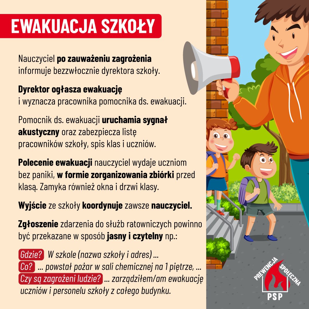 prew_spol_psp's tweet photo. Ewakuacja szkoły 📢🚨🏫
#bezpiecznaewakuacja #ewakuacja #ewakuacjaszkoły https://t.co/LRMffLQ1nF