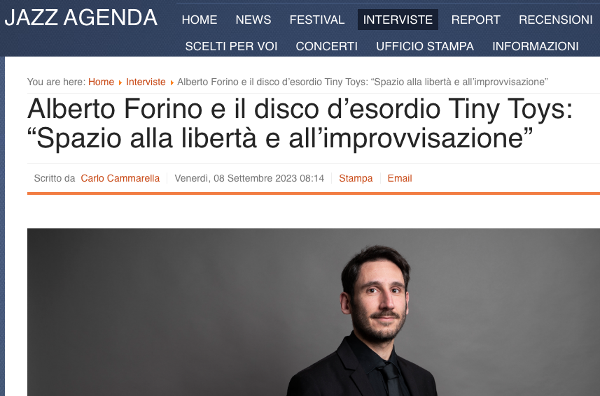 alberto_forino's tweet photo. Grazie a Carlo Cammarella su JazzAgenda parliamo un po' del nostro «Tiny Toys»🤹🏻♂️🎹🎶 (GleAM Records 2023 @RecordsGleam / IRD )
Intervista 👇🏻
https://t.co/DucdmQpwUk
.
.
.
Qui il link al disco 💿 in digitale 👇🏻:
https://t.co/yjxELyFQvw
.
.
#jazz #jazzinterview #piano #jazzpiano https://t.co/k974MuNvwa