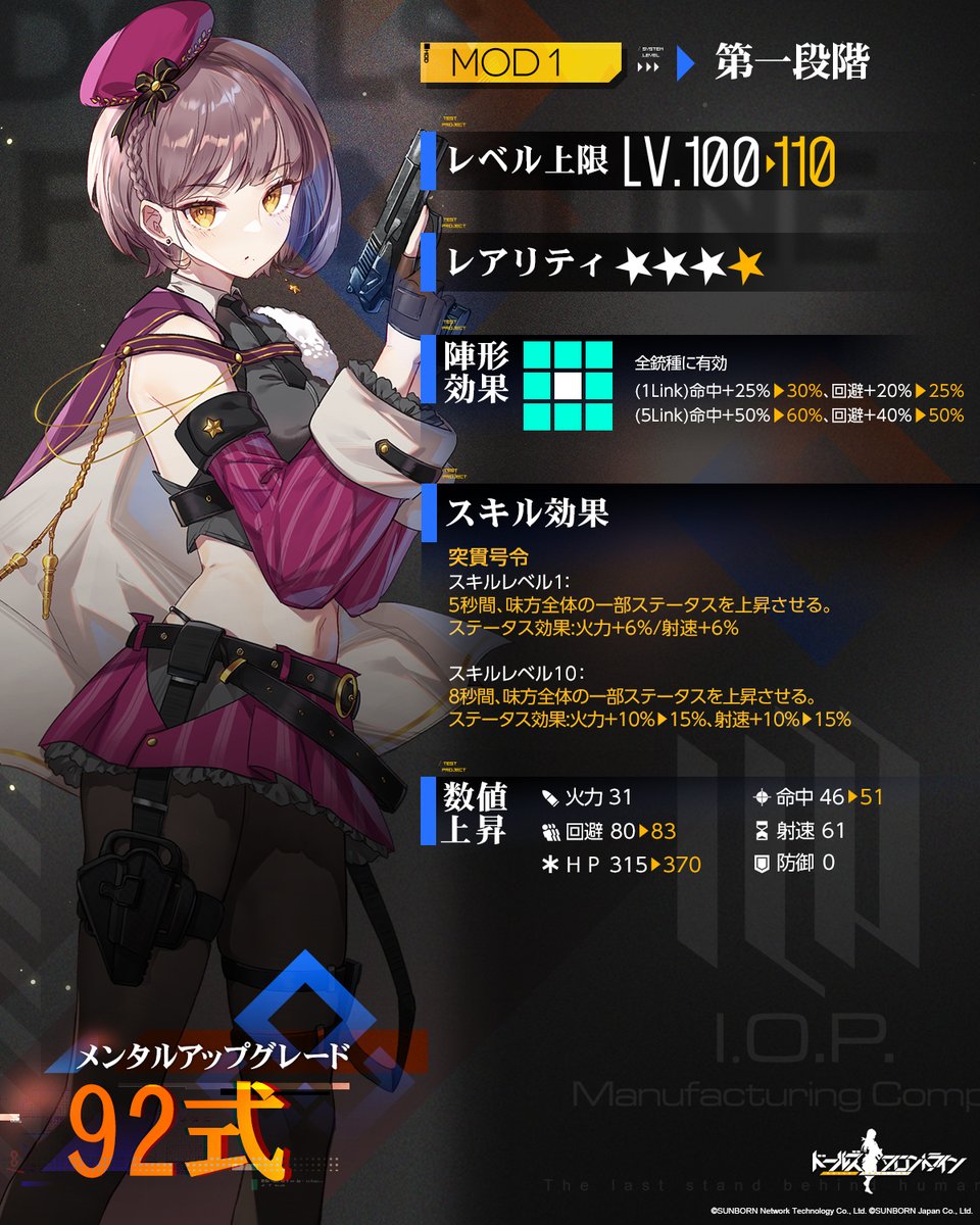 メンタルアップグレード人形紹介】 HG「92式」 MOD1にすることでHPが