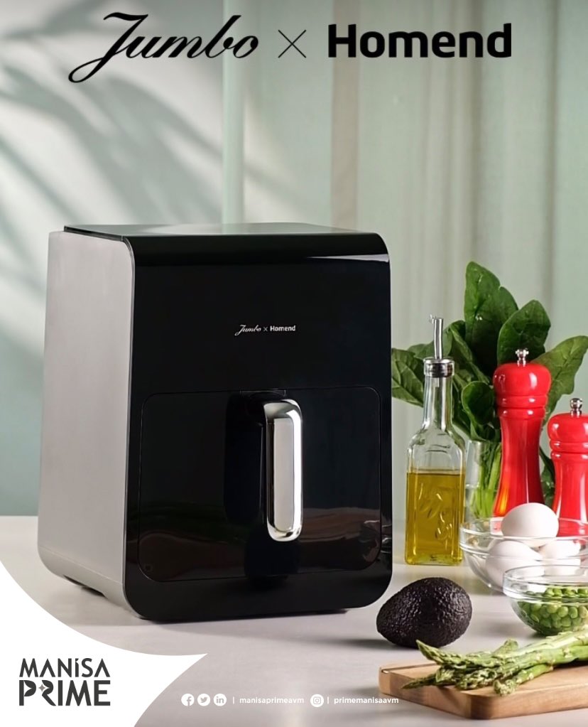 Sofralarınızın lezzetini şıklıkla harmanlamak için Jumbo x Homend Airfryer Manisa Prime Jumbo mağazasında! 

#ManisaPrimeAVM #ManisaPrimeHayatınMerkezinde #Manisa #Jumbo