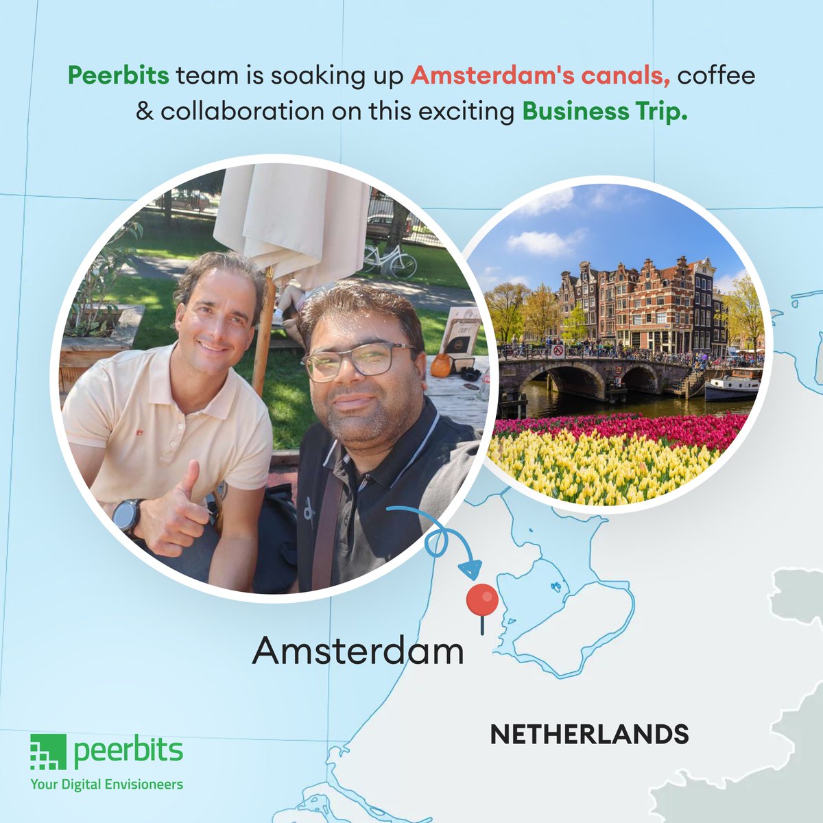Team <a href="/peerbits/">Peerbits</a> has landed in 𝐀𝐦𝐬𝐭𝐞𝐫𝐝𝐚𝐦! We're here to explore new horizons and forge valuable connections on this exciting #business trip.

#business #amsterdam #businesstrip #clientmeetings