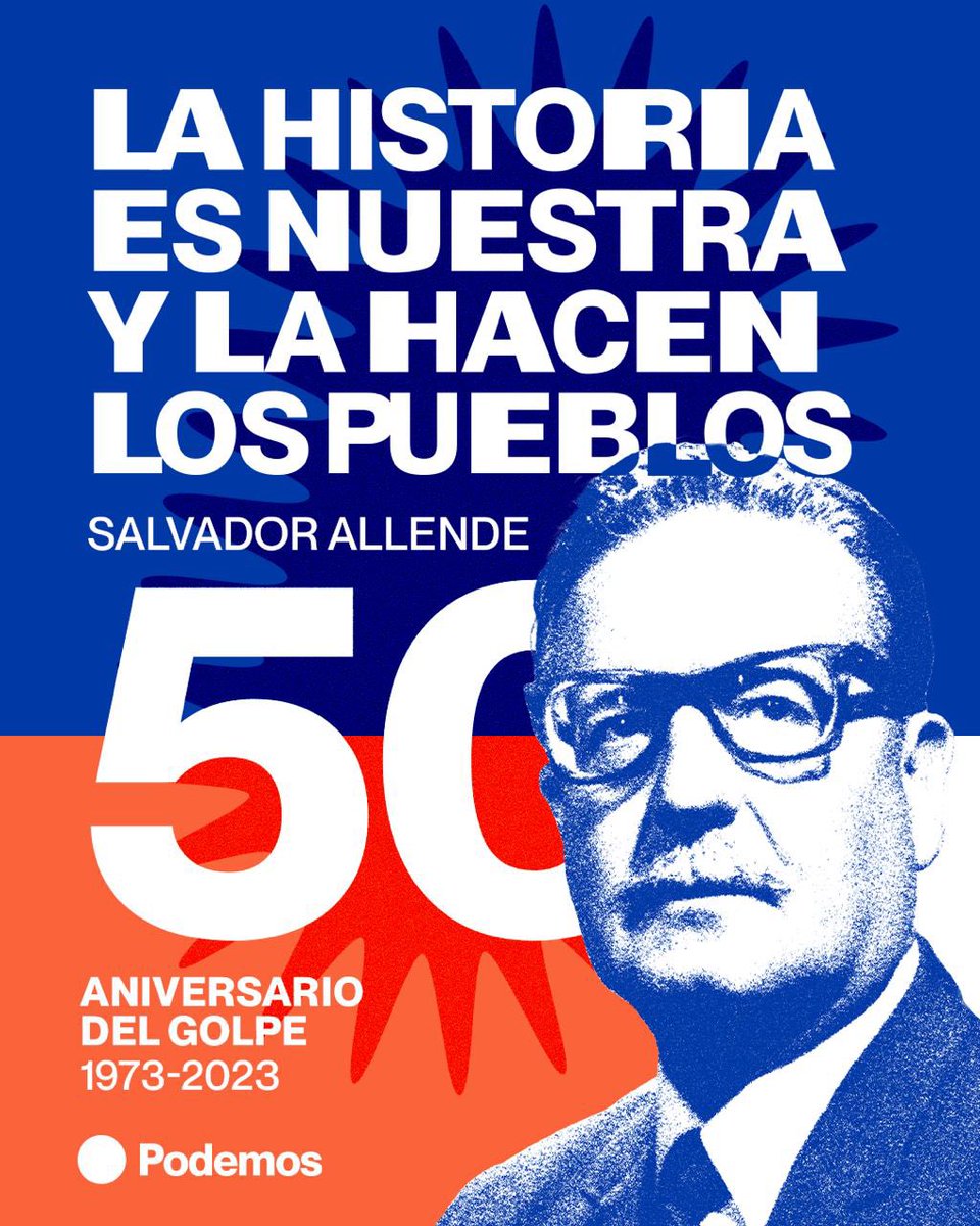 🇨🇱 A 50 años del golpe en #Chile, recordamos la muerte del presidente Salvador Allende, que pagó con su vida la lealtad del pueblo, y a los hombres y mujeres chilenas que dieron su vida por la democracia. #11deSeptiembre

Memoria para que la barbarie no se repita. #NuncaMas