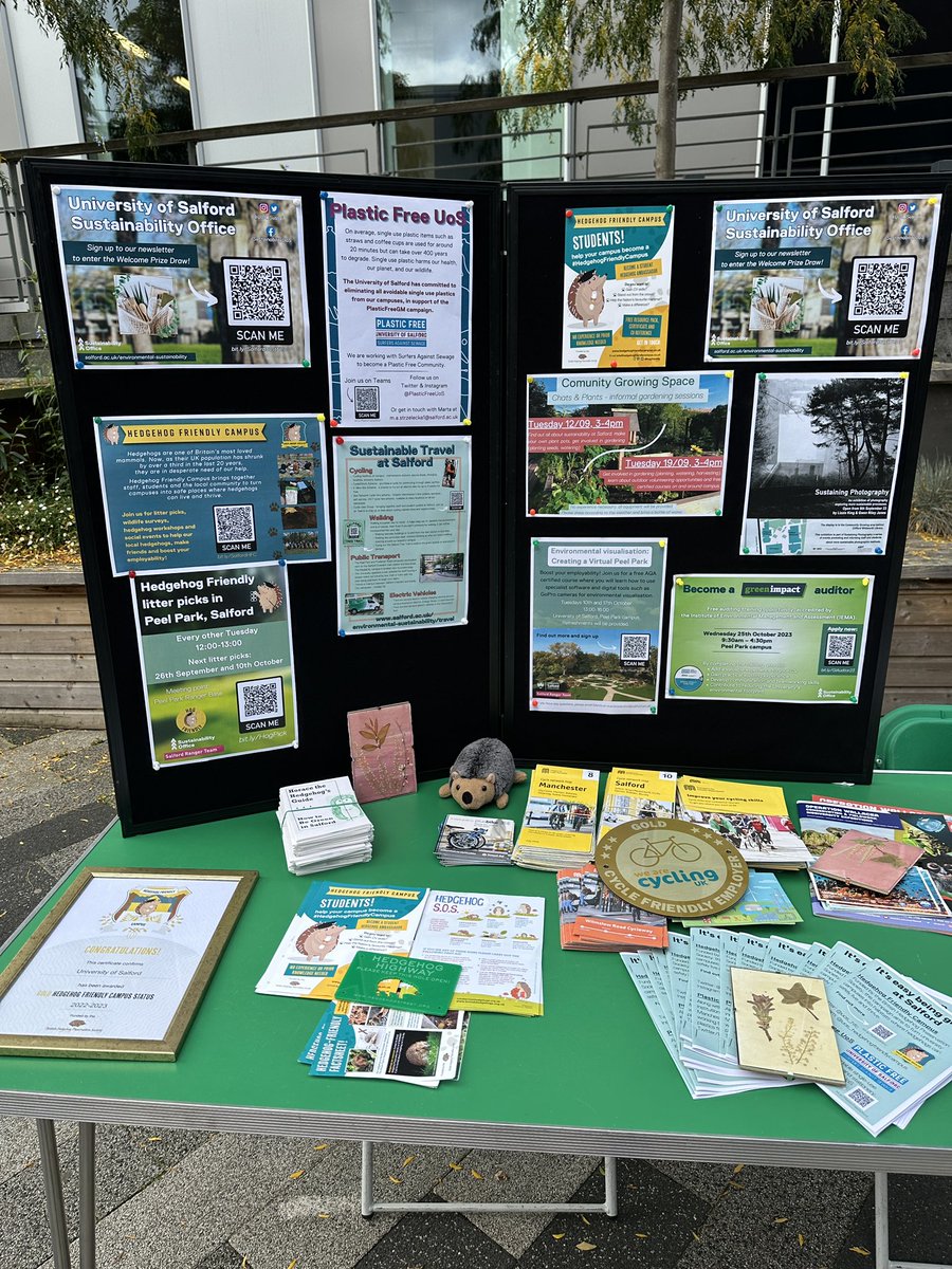 UoS Sustainability (@uos_sustain) on Twitter photo We’re at Welcome Fair today until 3pm, in front of New Adelphi 🥳 come on over to find out about all things green at <a href="/salforduni/">University of Salford</a> 🦔🌻 and how you can get involved + enter our prize draw! 🤩 We’re at Welcome Fair today until 3pm, in front of New Adelphi 🥳 come on over to find out about all things green at <a href="/salforduni/">University of Salford</a> 🦔🌻 and how you can get involved + enter our prize draw! 🤩