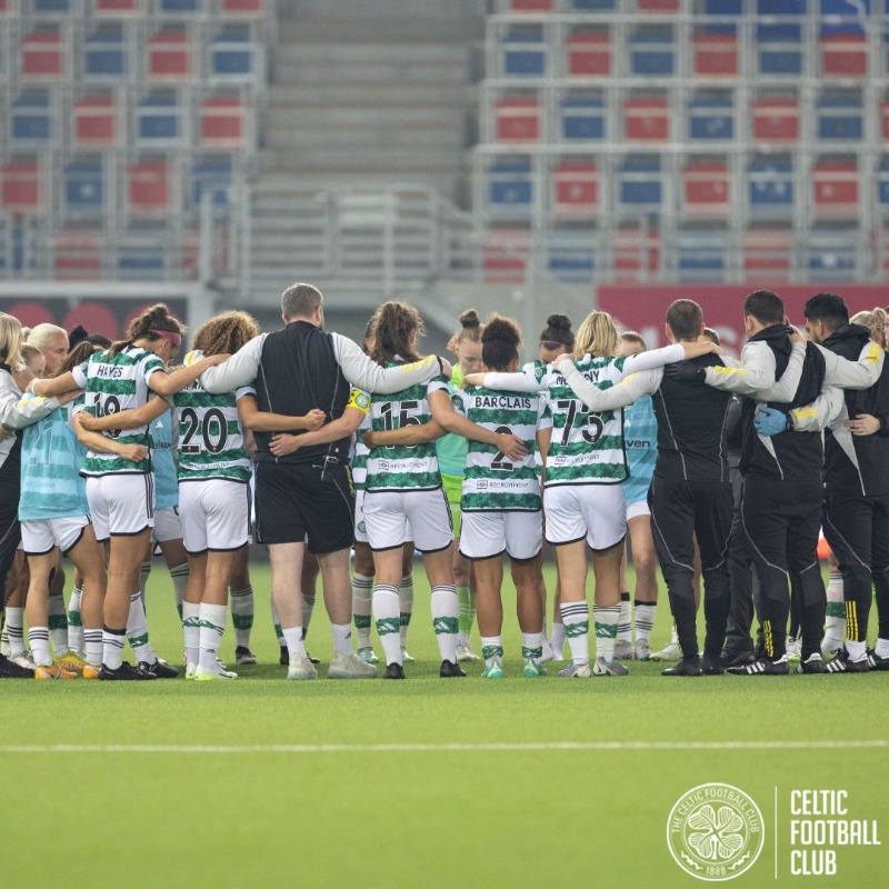 CelticFCWomen's tweet photo. 💬 "The performance made me really proud, because they gave it their all."

#VALCEL | #UWCL | #COYGIG🍀