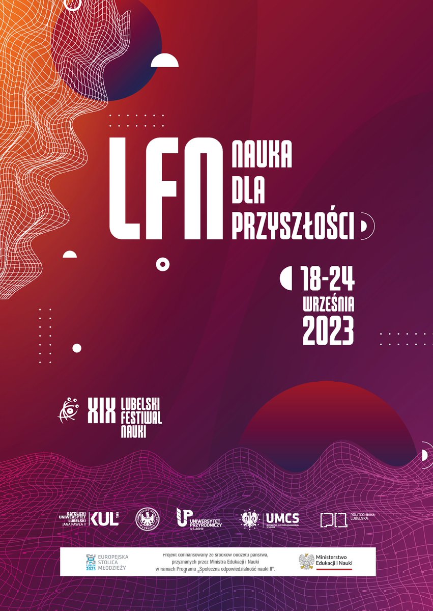 Miasto_Lublin's tweet photo. Już za tydzień w #MiastoLublin rusza #LubelskiFestiwalNauki, największe cykliczne wydarzenie popularnonaukowe w kraju. Hasło tegorocznej - XIX edycji to "Nauka dla przyszłości" 🔬🔭🧪🥼🥽
➡️https://t.co/lR6Z7WF2El
#Lublin #AkademickiLublin #StudyInLublin #LublinIsYOUth https://t.co/2JdxBS5lpg