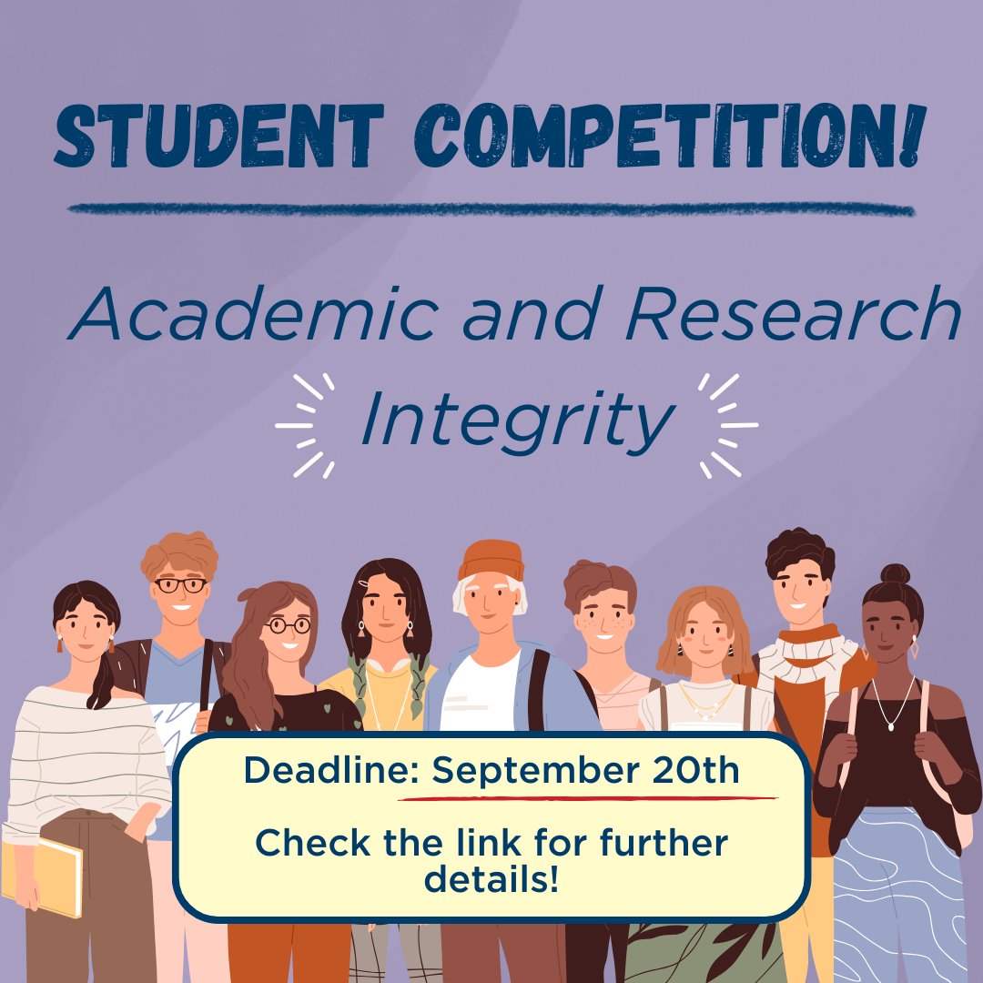 Check out this student competition on Academic and Research Integrity hosted by @uniofgalway and @QQI_connect. Submit a poster or short 30 second video that responds to one of the themes by September 20th! The full details are available here: universityofgalway.ie/.../integrity-…