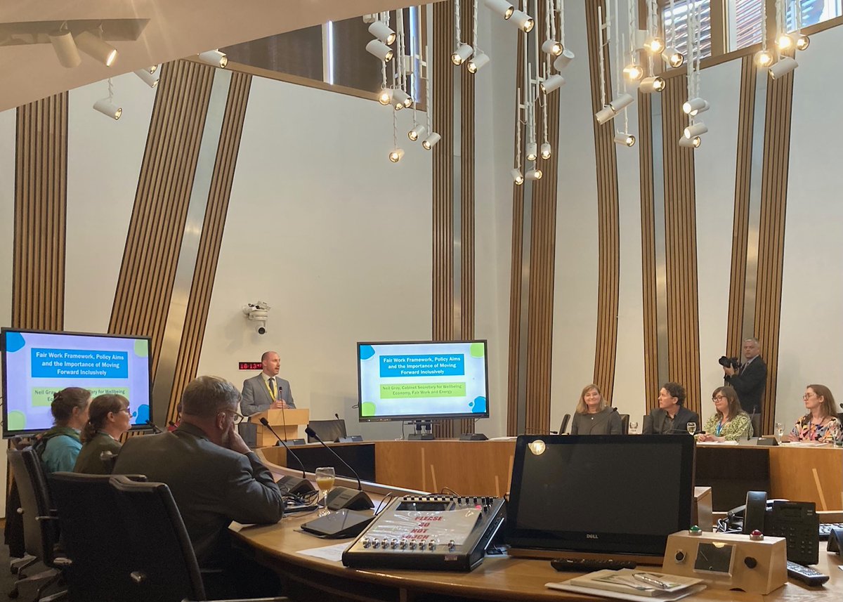 Access2Industry's tweet photo. Pleasure to attend @ScotParl's event w/ @IntoWork57 on how to make the workplace fair for Scotland-based autistic employees. 

🙏 to speakers @neilcgray, @HeriotWattUni researchers @katesang &amp; James Richards, Cath Brookes of Jerba Campervans, &amp; @intowork57's Autism Advisory Group https://t.co/K6d768BYSr