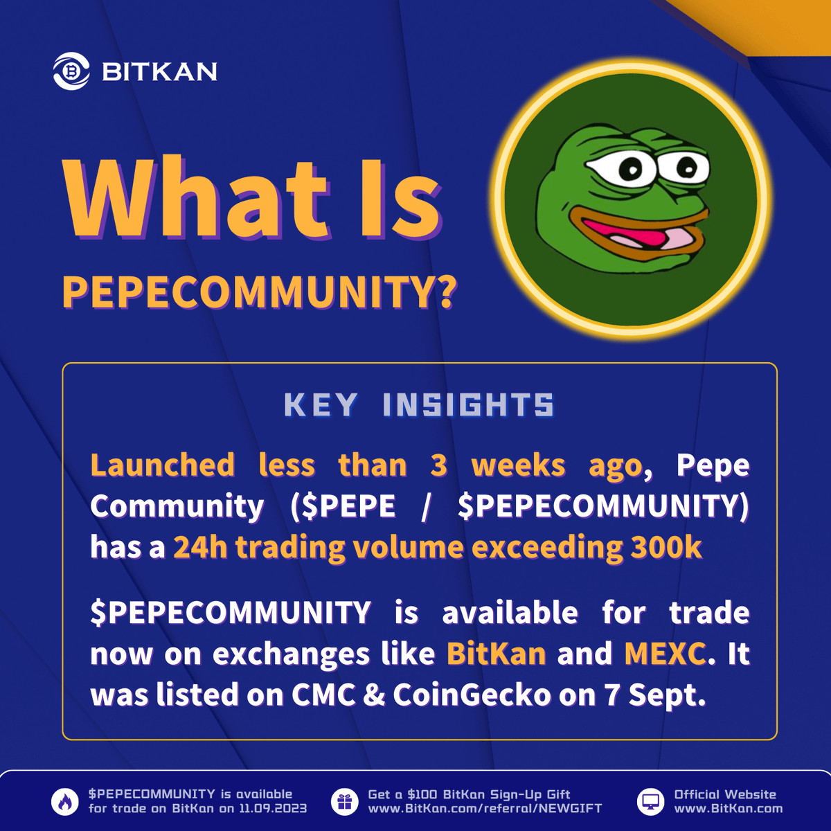 BitKanOfficial's tweet photo. 🔥 #PEPECOMMUNITY @PepeCommunity_ Insight

🔹Genre: #MemeCoin, #PEPE
🔸Insights: Launched 3 weeks and reached +3M market cap!

⬇️ Get #PEPECOMMUNITY now!!
https://t.co/7IzHBvOpAS https://t.co/hnUpK54Xz3