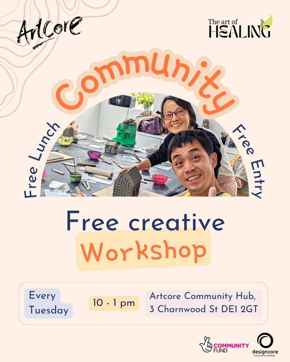 Join the FREE creative workshop... Aimed at enhancing networking and fostering a sense of community.
Before the class ends... grab your FREE LUNCH ☺️🌯🤩

ENROLL TODAY!
To book call: 01332 366623

#community #network #people #craft #creative #art #lunch #explore #Derby #ukcraft