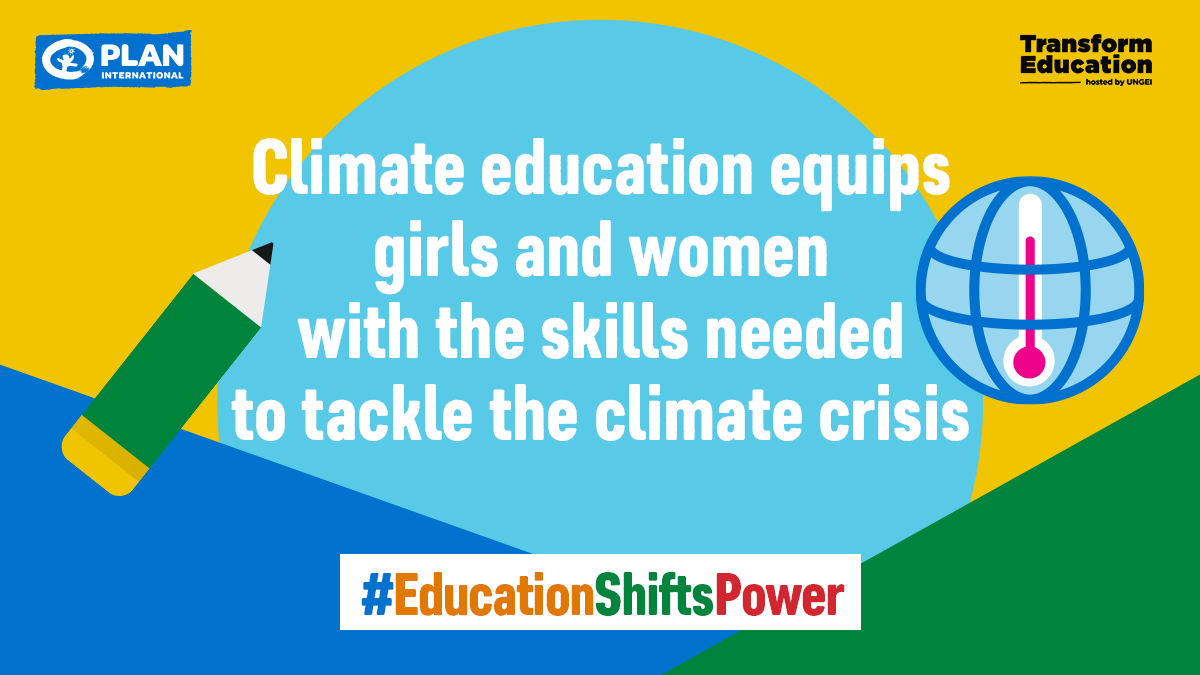 Girls’ education advances climate justice. Global leaders must ensure all girls are in school and learning, to help create a more sustainable, tolerant, and just 🌎
