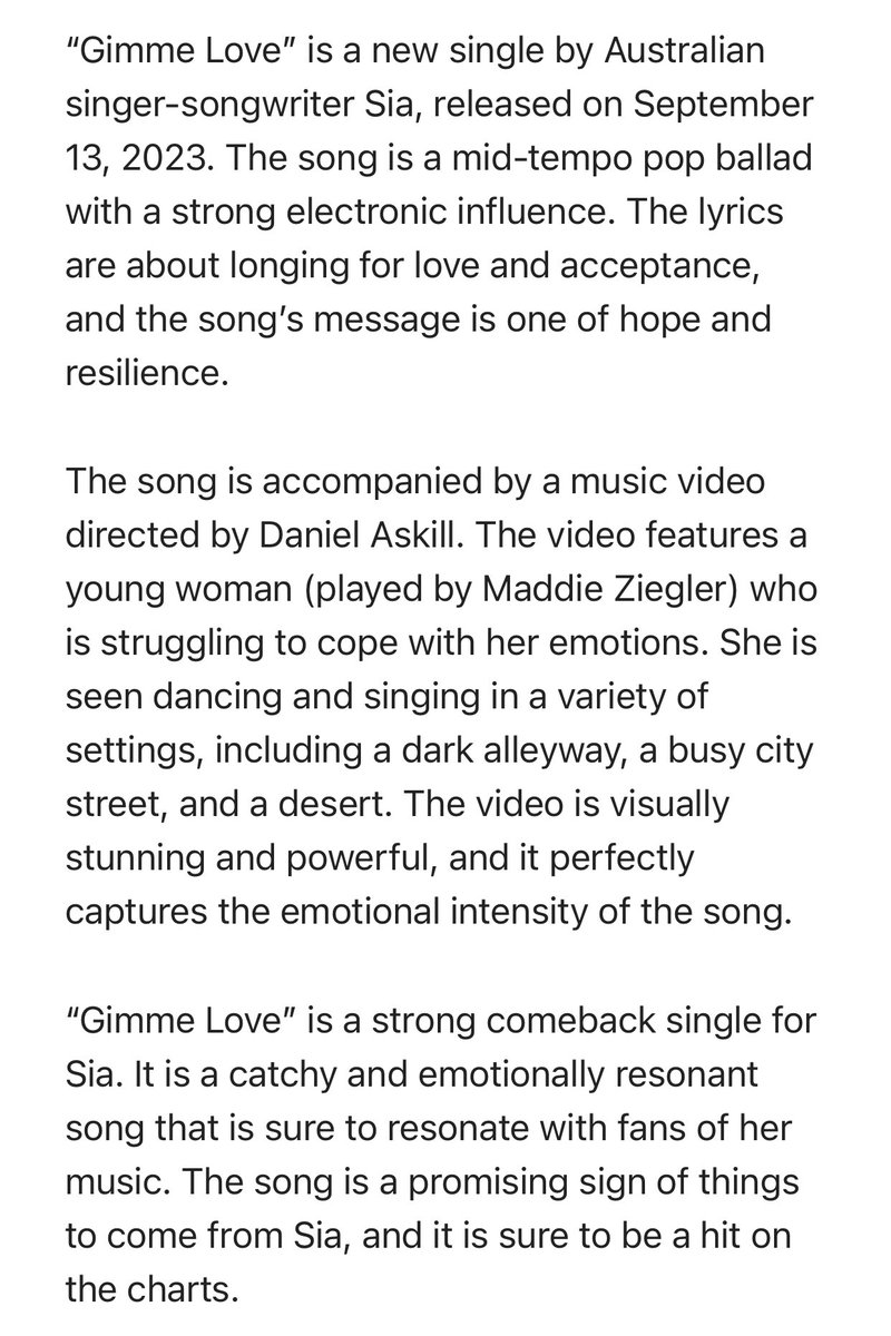 SiaCroissant's tweet photo. 🚨🚨🚨🚨🚨🚨🚨
OMG I FOUND THIS REVIEW ABOUT “GIMME LOVE”
#SiaIsComing https://t.co/3Ecc1MI9oT