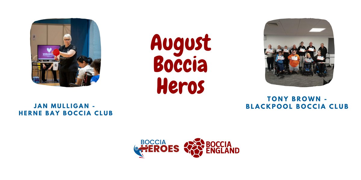 BocciaEngland's tweet image. We want to know more about what they do week in and week out and we want to shout as the National Governing Body about all the great work that they do
Here are you August Boccia Heros - bocciaengland.org.uk/blog/august-bo…
Click here to nominate your Boccia Hero - forms.office.com/e/n5RNYnek9T