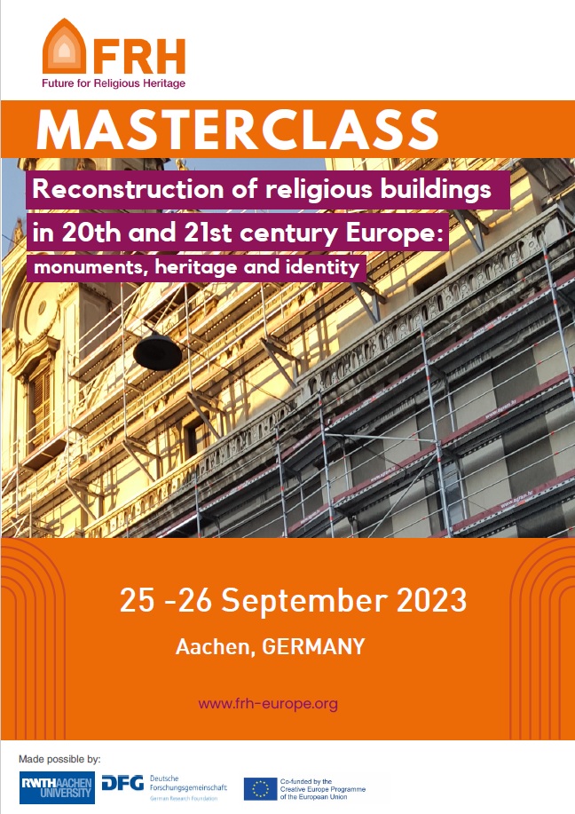 🆕The programme of our next #FRHMasterclass is now available!

Meet the speakers and discover the sites that will be examined during this timely 2-day masterclass on why and how to rebuild destroyed #ReligiousHeritage.

Download it here📲 bit.ly/3Pxq8Ce
