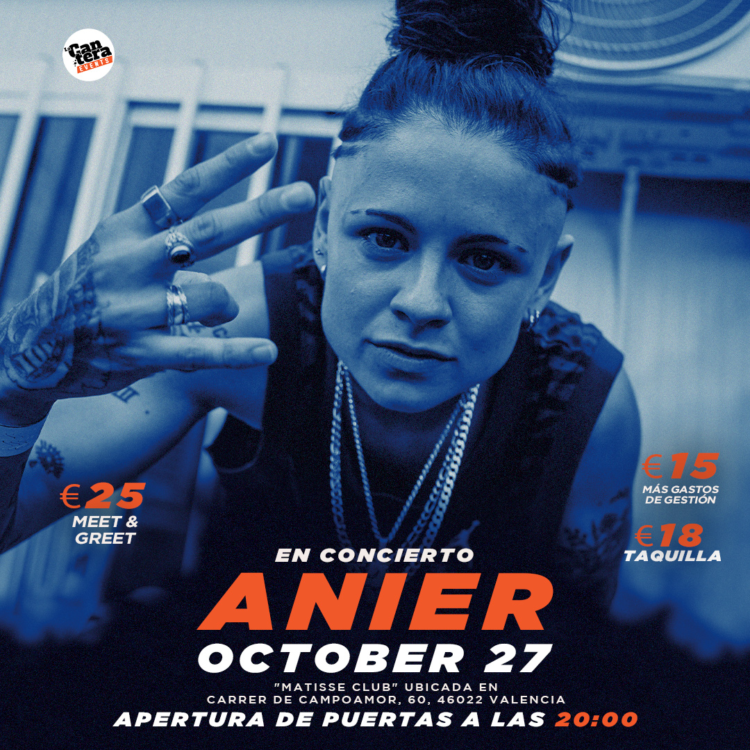 CanteraEvents's tweet photo. VALENCIA 27 DE OCTUBRE, @anier_deer EN CONCIERTO EN LA SALA MATISSE. ÚLTIMAS ENTRADAS MEET &amp; GREET. HAZTE CON TU ANTICIPADA 👉https://t.co/nTHzTgJ4JM https://t.co/4CwSfXaAeO