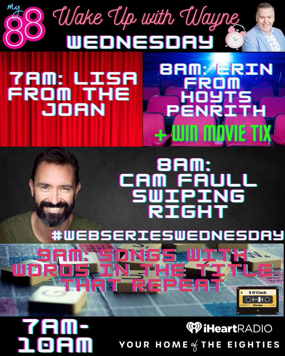 My88_FM's tweet photo. Tomorrow on brekky:
7am: Lisa from the Joan
8am: Erin from Hoyts Penrith + win a double pass
8am: #WebseriesWednesday with Cam Faull of Swiping Right
#9OClockMixTape: Songs with words in the title that repeat - what songs might we play?
Stream: https://t.co/bqfAV4rzCD https://t.co/IyVk3759sO