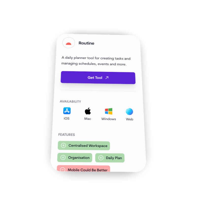 KeepProductive's tweet photo. Discover your next productivity apps on Tool Finder and match up! 👋🏼

👇🏼 Explore over 200+ tools 
✨ Ratings, reviews &amp; insights
🚀 Guides, lists &amp; resources to help