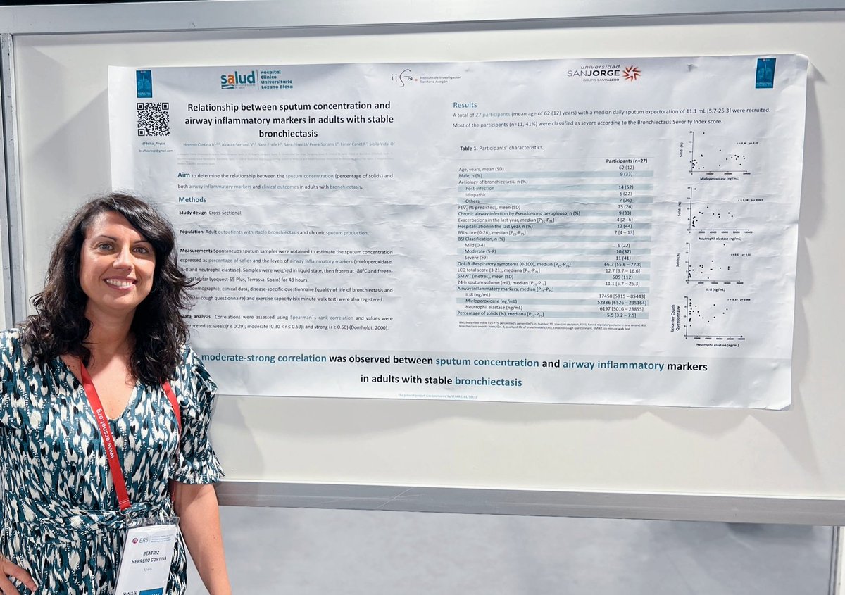 Very glad to have the opportunity to share our findings in the #ERSCongress and thanks for the support of @FisioterapiaUSJ @IphysioUSJ @EMBARCnetwork @hsanzf @Vic_Alcaraz @OSibila @LPereaS