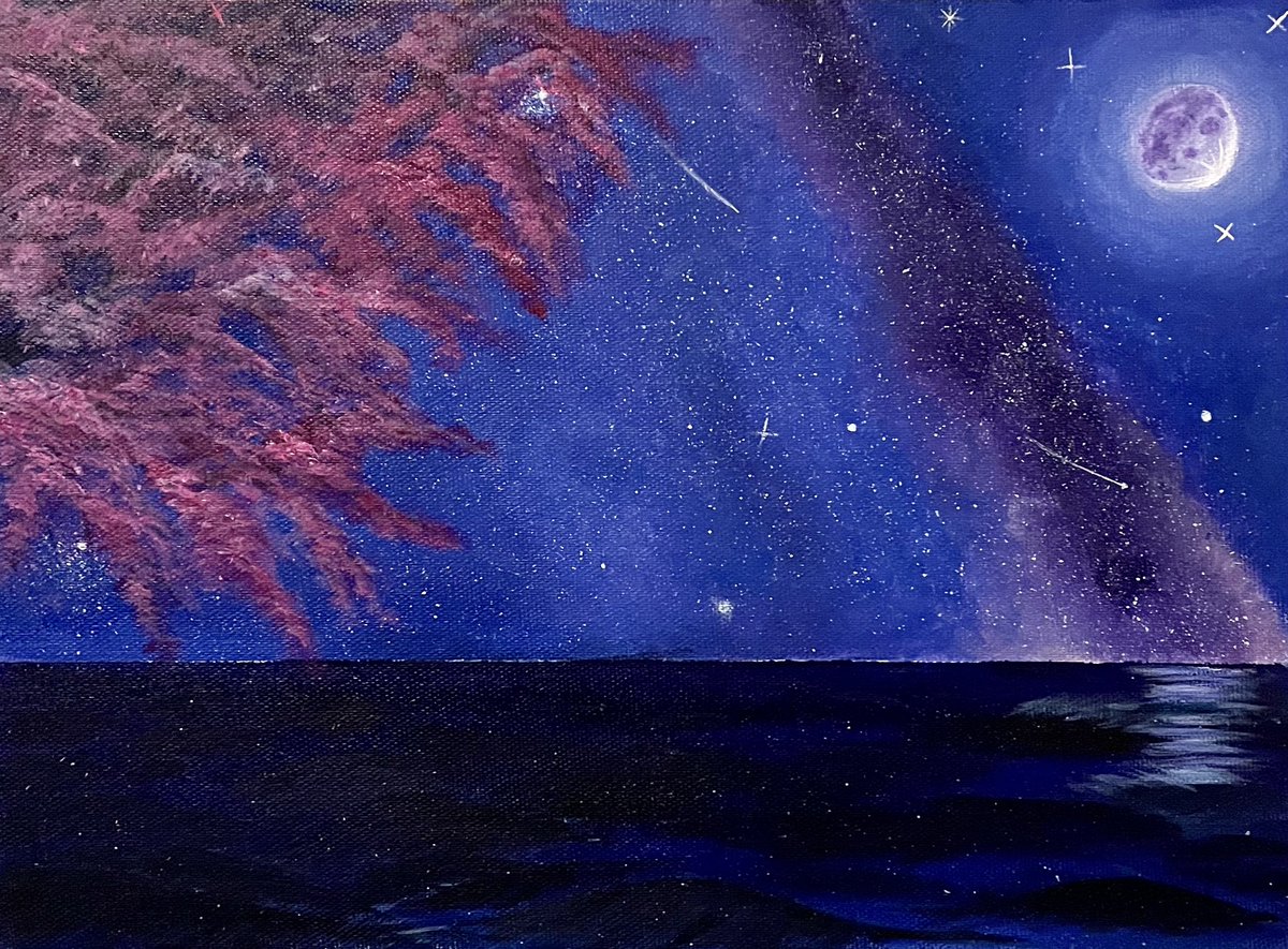 conoca1524's tweet photo. Day2 『夜桜』
#アクリル画 #風景画 #夜桜 #今月描いた絵を晒そう https://t.co/BbVM56sNCt