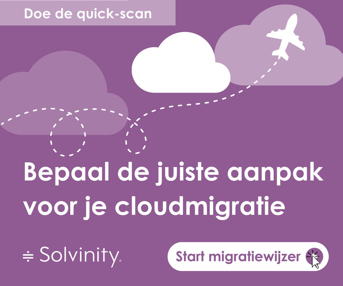 Migreren naar de cloud betekent keuzes maken. Verhuis je bestaande applicaties mee, bouw je ze opnieuw op in de cloud of vervang je ze door SaaS-oplossingen? De migratiewijzer van Solvinity leidt je met vraag en antwoord naar het beste migratiescenario.

bit.ly/3WsLqle