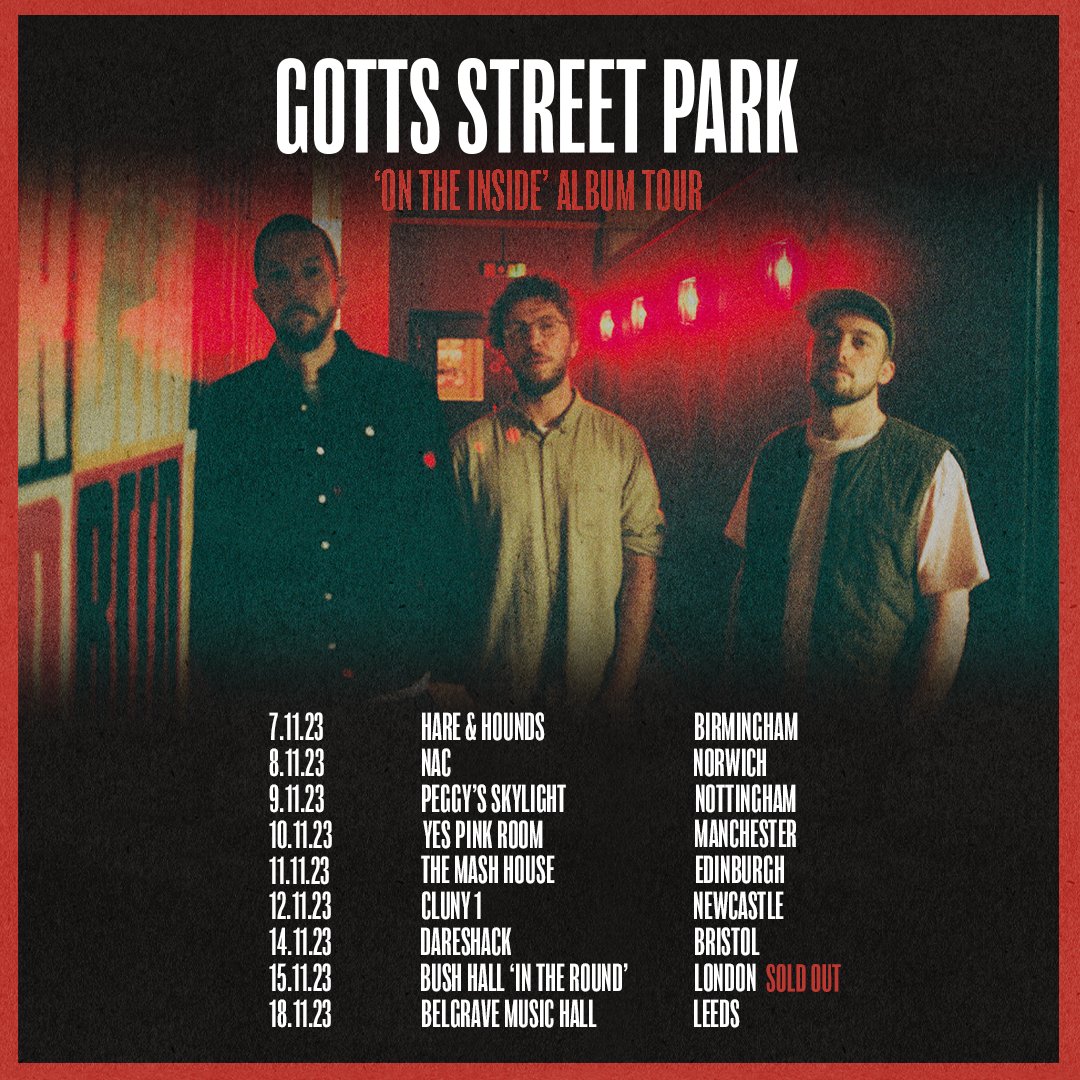 gottsstreetpark's tweet photo. Our London show in Nov has sold out 😮 🙏🏻 Thanks to every1 who bought a ticket so early, we’re looking forward to seeing u all there! https://t.co/4ezO0FW6Mu https://t.co/e7zlbjpN28