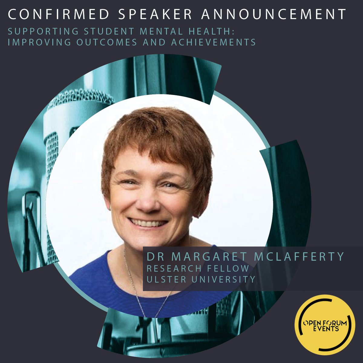 Open Forum Events (@openforumevents) on Twitter photo Confirmed speaker announcement for Supporting Student Mental Health: Improving Outcomes and Achievements conference <a href="/McLaffertyMT/">Dr Margaret McLafferty</a> from <a href="/UlsterUni/">Ulster University</a> will be speaking at 9:50am view this event and speaker bios at: shorturl.at/bsITZ Confirmed speaker announcement for Supporting Student Mental Health: Improving Outcomes and Achievements conference <a href="/McLaffertyMT/">Dr Margaret McLafferty</a> from <a href="/UlsterUni/">Ulster University</a> will be speaking at 9:50am view this event and speaker bios at: shorturl.at/bsITZ