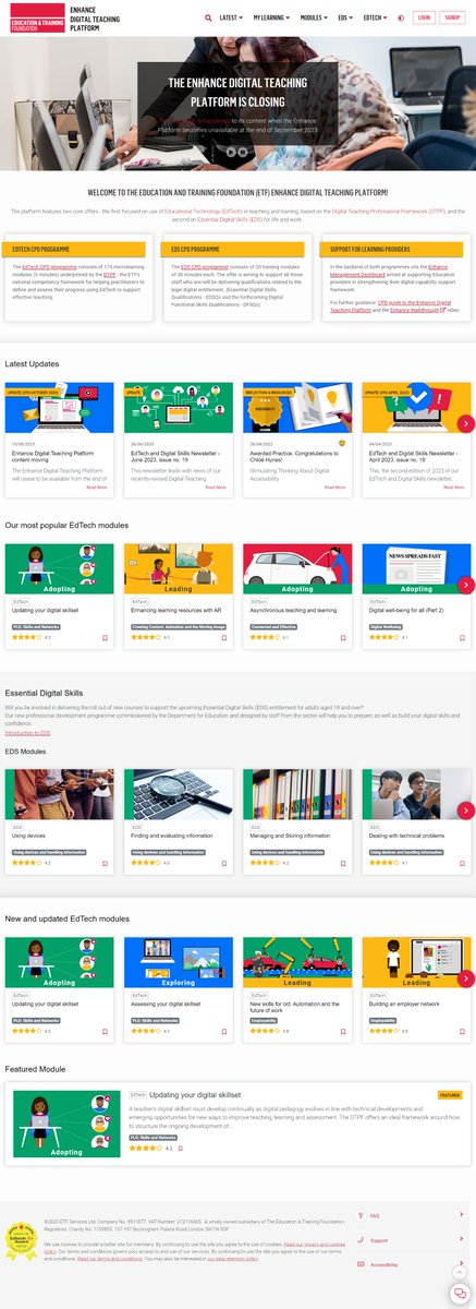 The Enhance Digital Teaching Platform will be closing at the end of the month. Do you wish to retain any of its content? If so, download it before the end of September 2023. We apologise for any inconvenience this may cause.
enhance.etfoundation.co.uk #EnhanceDTP #EdTech #AmplifyFE