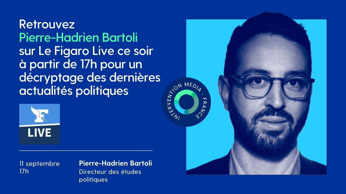 harrisint_fr's tweet image. @phbartoli sera sur en plateau sur @Le_Figaro Live pour commenter l'actualité #Politique à partir de 17h aujourd'hui
