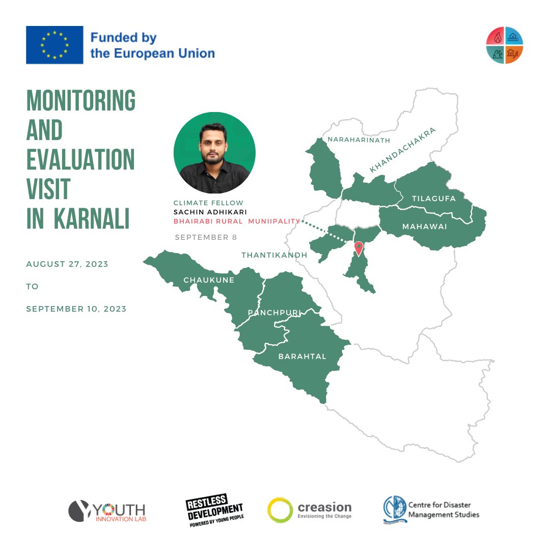 DRRFellowship's tweet photo. ** Successful completion of #climatefellowship M&amp;E and Bipad Portal Launch at Bhairabi Rural Municipality, Dailekh** At the event Bipad Portal was formally launched by the Deputy Chairperson, Devi Bhandari. #DRR #Climatefellowship #BipadPortal https://t.co/CW3Yg0TVCt