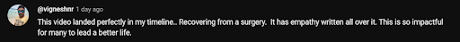 Our mission is to eliminate unnecessary pain. While we debated whether spending a year on this TED talk advanced the goal, comments like this show we made the right call. #OptionsNotOpioids #PowerOverPain #ReframePain hubs.la/Q021GTMC0