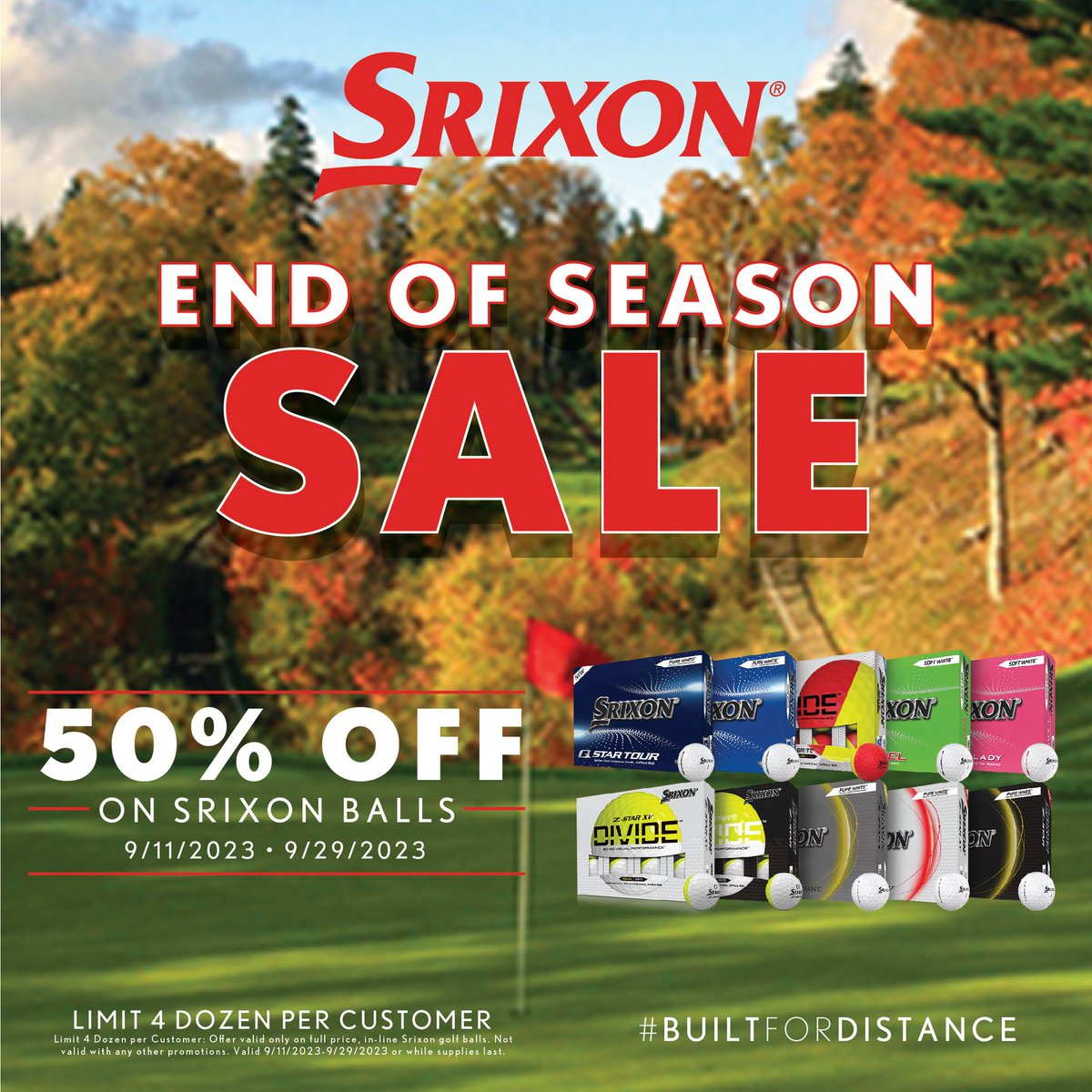 AvondaleGolf's tweet image. ** GOLF BALL DEAL! **

Visit our Pro Shop today for 50% off @SrixonGolf Golf Balls.

Limit of 4 dozen per customer.  

Sale offered until September 29th (while supplies last).  Not valid with any other promotion.   

#BuiltForDistance