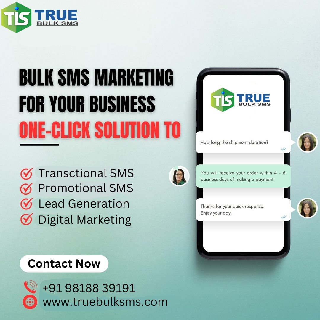 truebulksms's tweet image. Bulk SMS marketing for your business one-click solution to
✅ Promotional SMS
✅ Transactional SMS
✅ Alert SMS
✅ Notification
#bulksms #promotionalsms #transactionalsms #alertsms #notification #digitalmarketing #whatsappapi #truebulksms #connectwithus