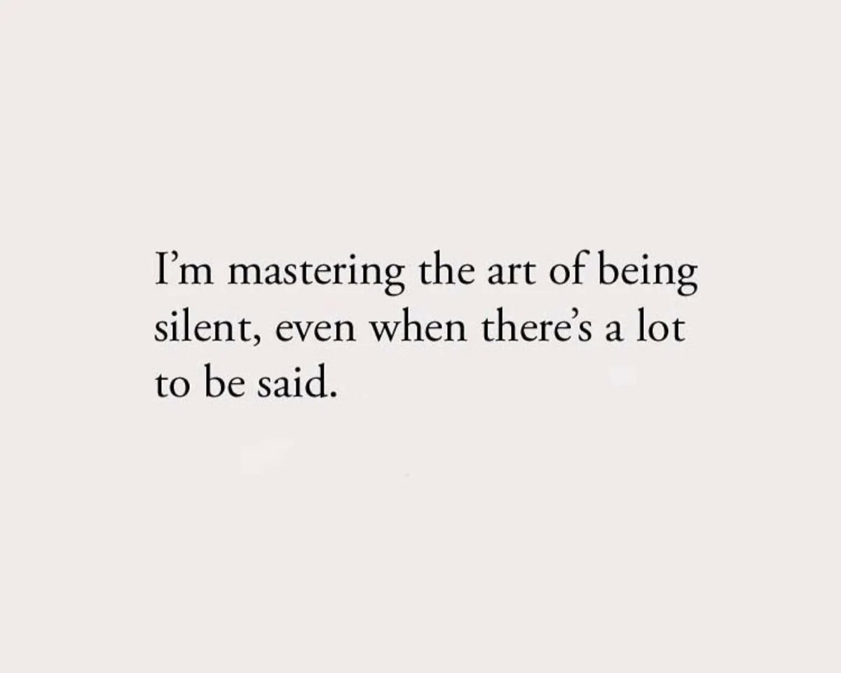 the art of being silent.