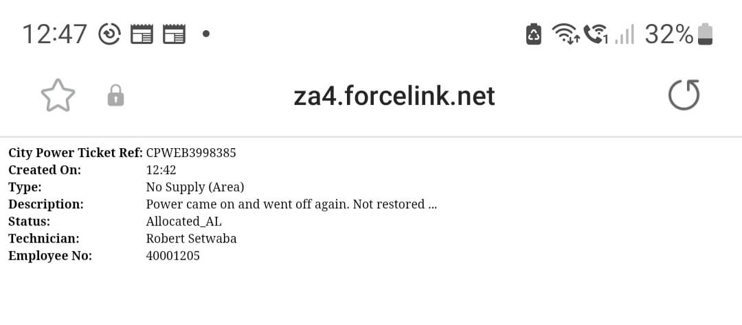 MamfaJane's tweet image. Hi @CityPowerJhb you had a team working at the Knoppiesdoring substation in #RandparkRidge, as the team left the power tripped to the whole area. Please could you investigate asap? Ref: CPWEB3998394, CP3058696, CPWEB3998364.@DavidWard126