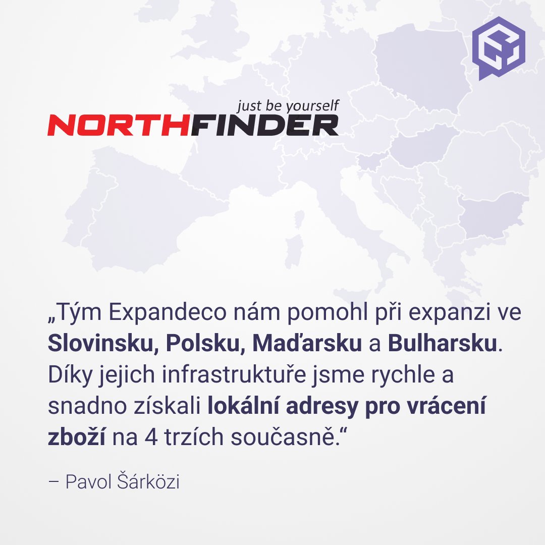 ExpandecoCZ's tweet photo. Zákazníci značky NORTHFINDER mají možnost pohodlně vrátit zboží již na 4 z našich 18 místních adres. 🇸🇮🇵🇱🇭🇺🇧🇬 Rádi pomáháme překonávat výzvy při expanzi e-shopů kamkoli do Evropy, stejně jako NORTHFINDER pomáhá outdoorovým nadšencům překonávat jejich výzvy na horách. 🧗🏂 https://t.co/iGSHpU1LzY
