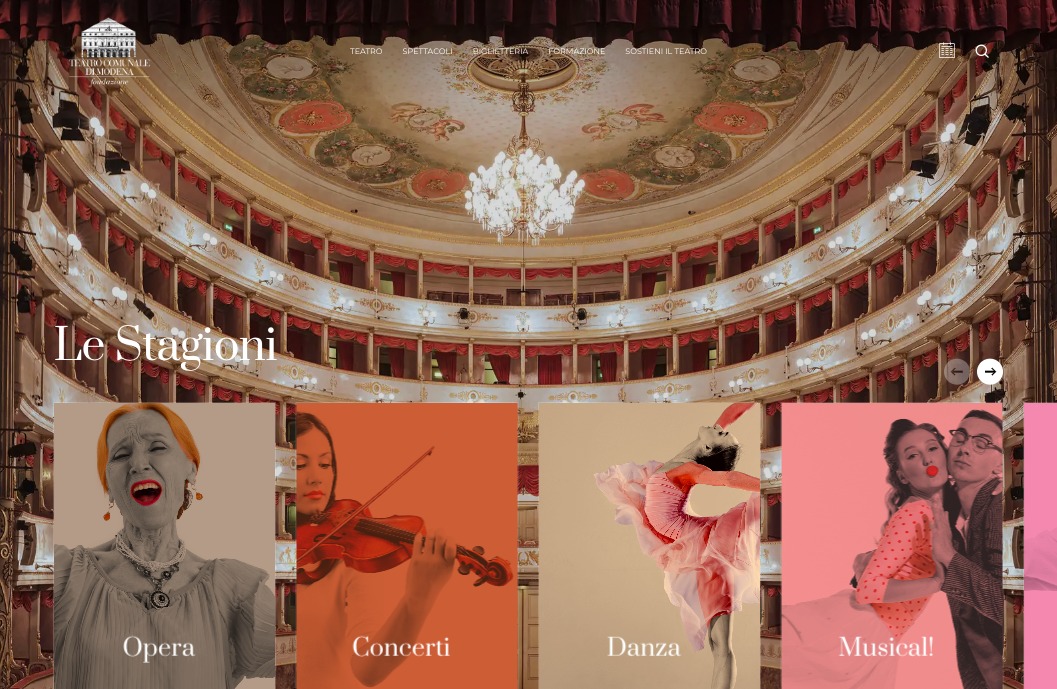 zpr.io/QMYNqqKpfSpY #newwork #teatrodimodena

Il talento è uno spettacolo! Il nuovo sito del Teatro Comunale di Modena targato Studiowiki è online! 👏🏻👏🏻

Tutta la nuova stagione e i biglietti a portata di click!
Scoprilo ora. teatrocomunalemodena.it