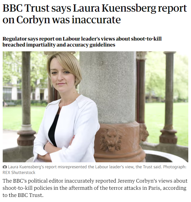 docrussjackson's tweet photo. The @BBC's Political Editor is supposed to be totally impartial... but here's what @bbclaurak did soon after Jeremy Corbyn became @UKLabour leader, along with her completely false, misleading & damaging #PunchGate tweet from the run-up to #GE2019, for which she never apologised. https://t.co/iikEVqZt4b