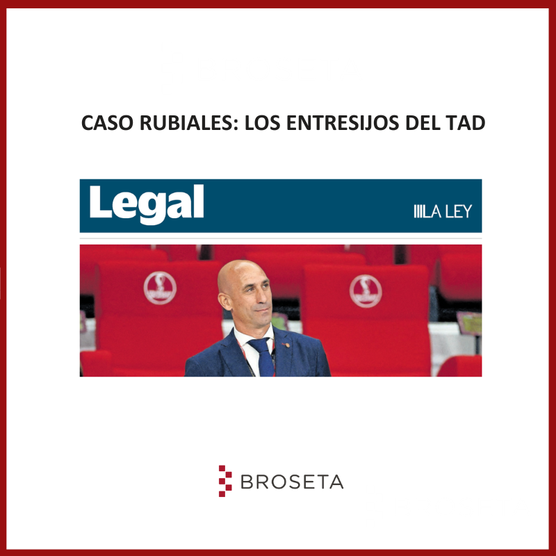 📌⚽️ Compartimos las declaraciones en este artículo del suplemento Legal de Cinco Días de Alberto Palomar, socio del área de Derecho Público de BROSETA, en el que analiza el suceso acontecido durante el mundial de #fútbol femenino.
¡Lectura recomendada! 📍broseta.com/caso-rubiales-…
