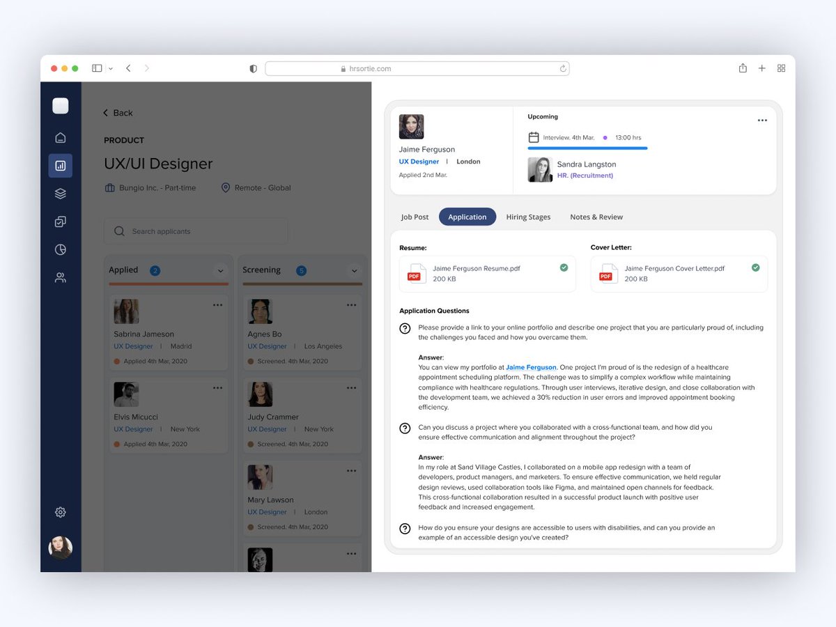 nokhouse's tweet photo. HR: Job Recruitment Application Tracking Dashboard Modals #userexperience #uidesigner #uitrends #webdesigner #uxdesigner #Recruitment #remote #website #uiinspiration #designinspiration #uxui #websitedesign #HR #HireDesigner #nokhouse #Dashboard #HumanResources #Hiring #JobTracker https://t.co/HW7xQLM79K