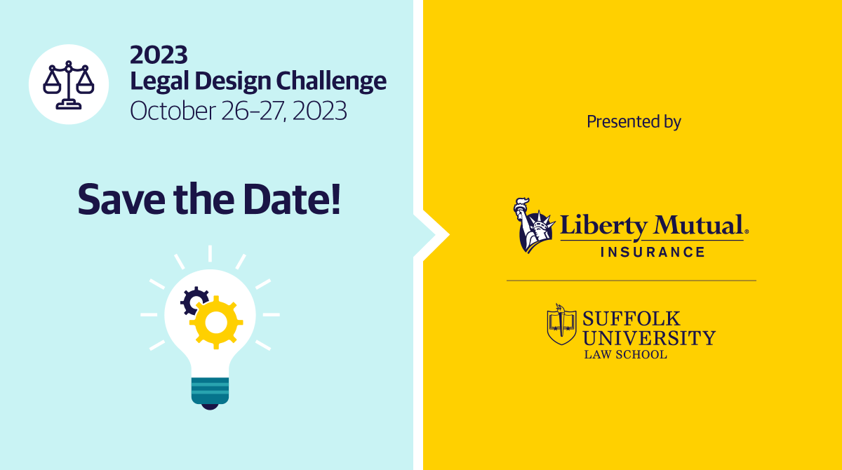It's that time again! @Suffolk_Law @Liberty one-day virtual Legal Design Challenge for law students. Prize $$$, networking, great experience. We look forward to again welcoming some great student teams from around the country! Links below - share with your students!