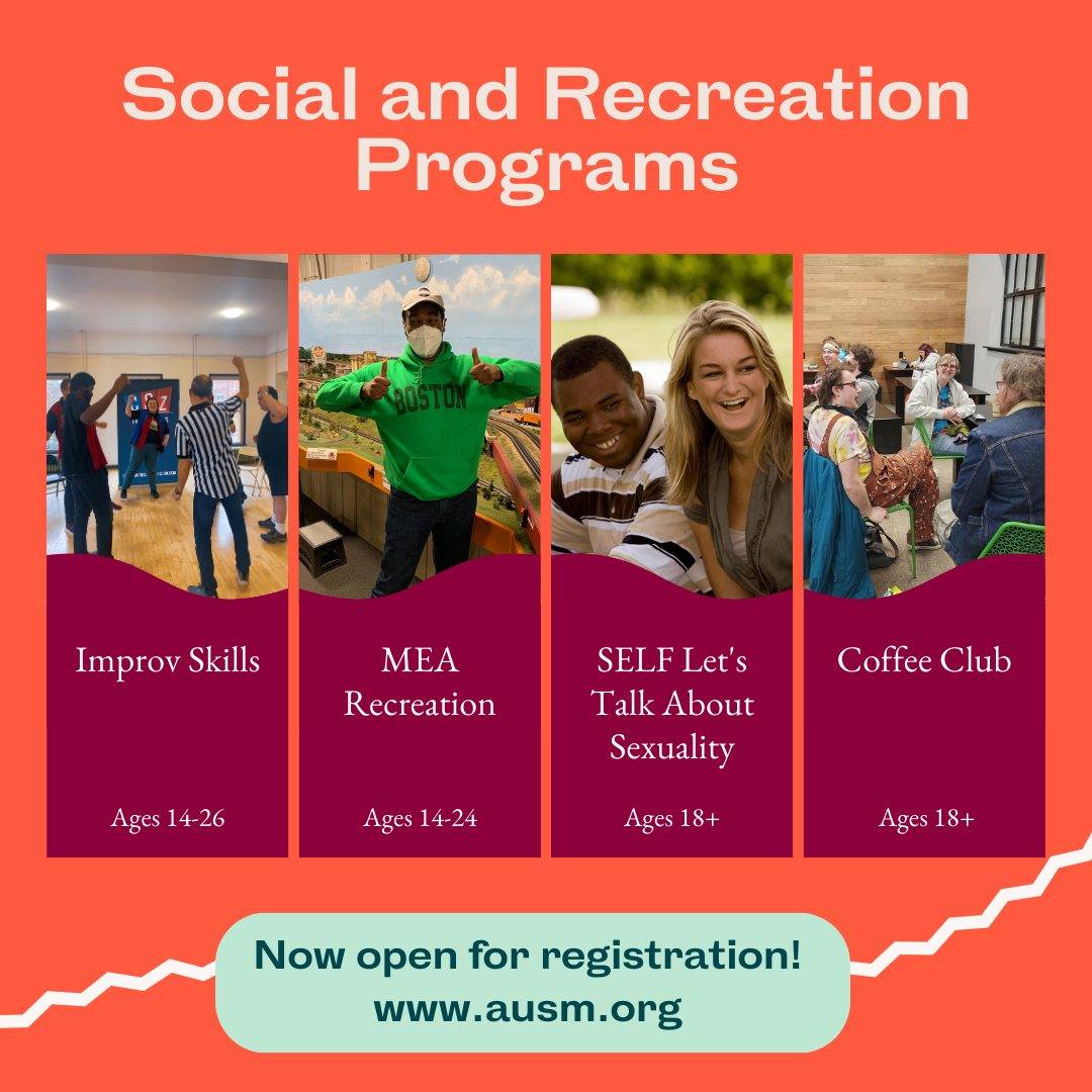 AutismMN's tweet photo. Registration is open for our fall #SocialandRecreation programs โ time to let out your silly side with our #CSz improv skills class, connect with other adults at Coffee Club, or learn about sexuality in SELF: Let's Talk About Sexuality. https://t.co/xGQgMLPMTg #AutismClass https://t.co/HEW5pP3wah